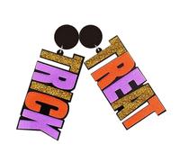 SOLUSTRE Asymmetrical Large Acrylic Earrings for Women Halloween Spooky Treat Dangle Earrings Colorful Glitter Costume Jewelry