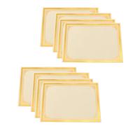 SOLUSTRE Award Certificate Paper 250G Gold Plated 8 Sheets Rounded Corners Smooth Edges Suitable for Printing and Graduation