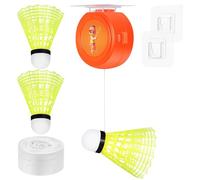 SOLUSTRE Badminton Set with Net Solo Badminton Trainer with Adjustable Elastic Cord and Easy Mount for Realistic Rebound Practice and Self Training