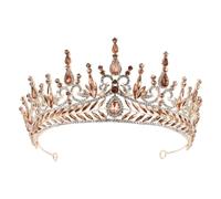 SOLUSTRE Baroque Bridal Crown Alloy Tiara with Rhinestone Decor, Fine Workmanship and Anti-allergic Features, Elegant Wedding and Engagement Headpiece for Bride Accessories