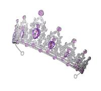 SOLUSTRE Baroque Purple Tiara Crown for Women Adorned with Rhinestones and Sparkling Elements, Zinc Alloy Elegant Hair Accessory for Weddings, Proms, and Birthdays
