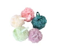 SOLUSTRE Bath Sponge Flower Loofahs Pe Material 5pcs with Short Rope for Hanging Bathing Accessories for Comfortable Exfoliating and Cleansing, for Daily Shower Use