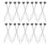 SOLUSTRE Black Heart-shaped Hair Needle for Women 20pcs Plastic Bead Threader for Hair Styling Tool Multifunctional Use Creating Hairstyles