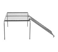 SOLUSTRE Black Iron Chicken Coop Feeder Rack with Ladder Wear and Break Resistant Chicken Mesh Platform Encouraging Jumping and Small Pets