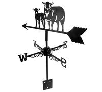 SOLUSTRE Black Iron Sheep Weather Vane for Roof Mount and Yard, Metal Wind Direction Indicator with Easy Installation, Outdoor Lawn Weathervane Garden Decor Sculpture