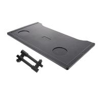 SOLUSTRE Black Plastic Wheelchair Tray with Cup Holder and Stainless Steel Frame Creates Mobile Desk for Elderly and Disabled Suitable for Dining and Writing