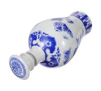 SOLUSTRE Blue and White Wine Bottle Ceramic Liquor Container Chinese Style Wine Bottle for Home Storage