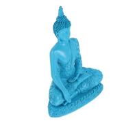 SOLUSTRE Blue Resin Buddha Statue Ornament Vivid and Bright Appearance, Southeast Asian Buddhist Decor for Living Room or Front Door, Adds Positive Energy and Inspiration