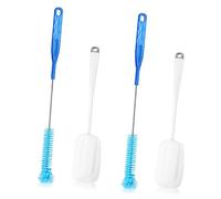 SOLUSTRE Bottle Brush and Cup Cleaning Set Long Handle Sponge Brushes for Mouth Bottles Glasses Mugs Sports