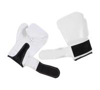 SOLUSTRE Boxing Gloves for Fighting Practice and Kickboxing with Adjustable Fit and Pu Leather Material, Sponge Lining to Reduce Injury, White Stylish Gloves for Training