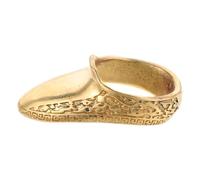 SOLUSTRE Brass Archery Thumb Ring for Bow with Reinforced Structure and Anti-loss Lanyard, Vintage Finger Guard Shielding Fingers from String Abrasion for Traditional Archers Practicing