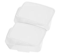 SOLUSTRE Button-Activated Wipes Dispenser Box with Lid, Refillable Tissue Holder for Bathroom and Nursery, White Plastic Storage Container, 2pcs for Home and Boys and Girls Bathroom Use