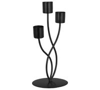 SOLUSTRE Candelabra Bottom Structure Diameter Large Stable Centerpiece, Vintage Black Iron Three-headed Candle Holder Elegant for Christmas Indoor Weddings, and Venues