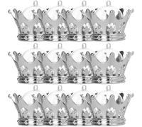 SOLUSTRE Candy Boxes with Dome Shape Silver 12pcs Fillable Crown Plastic Decorative Wedding Favour Boxes for Family Gatherings and New Years for Birthday and Party Treats