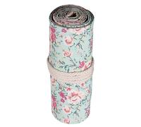 SOLUSTRE Canvas Pencil Roll Wrap Rolling Pencil Holder Large Capacity Elegant Floral Design with Multiple Slots Portable Pen Storage Organizer for Friends Who Love Drawing Easily Fits