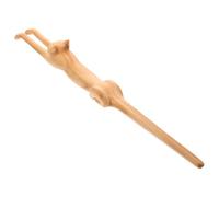 SOLUSTRE Cat Shaped Wooden Back Scratcher Massage Tool with Fine Workmanship Smooth Surface Khaki Reach Furthest Part of The Body for Home and Business Trips