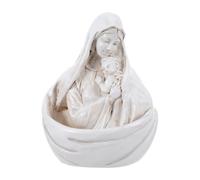 SOLUSTRE Catholic Holy Water Font Resin Wall Hanging for Home Entrance