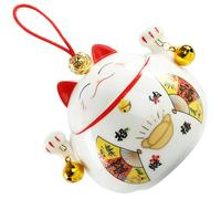 SOLUSTRE Ceramic Fortune Cat Jar with Lid, Portable Size Tea Canister and Candy Storage Jar, Keeps Food Fresh, for Beans and Small Items in Kitchen Or Dining