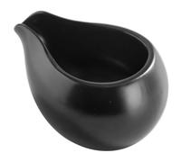 SOLUSTRE Ceramic Milk Jug with Pouring Spout, Black Porcelain Small Sauce Pitcher for Coffee, Hot Syrup, and Dressings, Sturdy Mini Milk Kettle for Home and Restaurant, 3.74x2.76x1.97 Inche