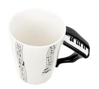 SOLUSTRE Ceramic Music Mug Sturdy Drinking Cup with Piano Staff Design for Hot and Cold Beverages at Home Office Outdoor Birthday Christmas Men