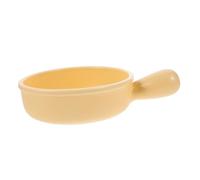 SOLUSTRE Ceramic Pottery Clay Milk Pot with Lid Heat Resistant Single Handle Stew Soup Cooking Pot Non Corrosive Smooth Surface Kitchen Cooking Casserole for Home Use
