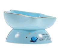 SOLUSTRE Ceramic Slow Feeding Cat Bowl with Raised Neck for Indoor Use, Easy to Wash Decorative Cat Feeder Bowl for Reducing Whisker Fatigue and Healthy Eating Habits