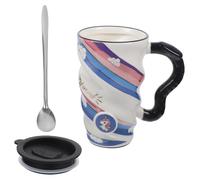 SOLUSTRE Ceramic Unicorn Mug with Lid Porcelain Coffee Cup for Home and Kitchen Microwave and Dishwasher Safe Sealed Lid Prevents Splash Lovely Cartoon Design for Adults Idea for Holidays