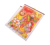 SOLUSTRE Chinese Zodiac Imitation Rattan Material Vibrant Design with Wall Scroll Calendar and Feng Shui Calendar during Chinese New Year for Home and Office Decoration