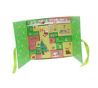 SOLUSTRE Christmas Countdown Calendar Box Green Reusable for Holidays Empty DIY Advent Calendar for Small Treats and Goodies Sustainable Gift Packaging for Xmas Eve Celebration