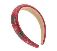 SOLUSTRE Christmas Sparkle Rhinestone Headband Wide Padded Hairband with Thick Sponge Comfortable Fit Festive Hair Accessory for Holiday Parties and Wedding Events