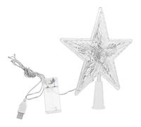 SOLUSTRE Christmas Tree Topper Lights LED Lighted Flashing Star Treetop Xmas Tree Decorative Light without Battery for Indoor Outdoor Holiday Party Decor (White)