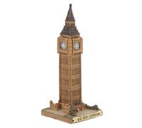 SOLUSTRE Classic Clock Tower Figurine Resin Model, Retro London Landmark Desktop Ornament, Vintage Architectural Collectible for Home Decor and Travel Souvenirs