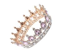 SOLUSTRE Classic Pink Crystal Rhinestone Tiara Crown for Women Bridal Wedding Engagement Lightweight Glittering Headpiece Hair Accessory for Prom Party and Special Occasions