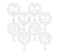 SOLUSTRE Coffee Decorating Stencils 8pcs PP Latte Stencils with Elegant Design for Cappuccino and Home Gatherings