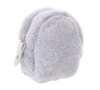 SOLUSTRE Coin Purse Ladies Small Purse Adorable Plush Key Chain Wallet Convenient Storage and Organization Mini Size for Daily Use in Trendy Grey