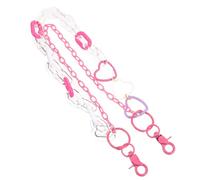 SOLUSTRE Colorful Acrylic Heart Chain for Pants Pocket Decoration Double-layer Punk Belt Chain for Men and Women Jeans Versatile Accessory for Skirts and Handbags Easy-clean Pendant