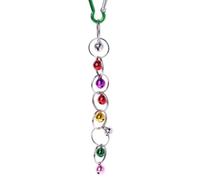 SOLUSTRE Colorful Parrot Swing Hanging Ring with Small Bell and Metal Buckle Playground for Climbing and Anti-skid Grip Bird Suitable for Parrots and Birds in Garden or Random Color