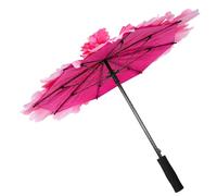 SOLUSTRE Colorful Peony Dance Parasol Umbrella for Boys and Girls, Lightweight Cloth and Metal Decorative Umbrella with Handle, 31.5 Inch Photography and Festive Performance Accessory