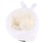 SOLUSTRE Comfortable Plush Hamster Nest for Small Pets, Warm White Cow-shaped Pet Nest for Sleeping in Winter, Guinea Pig Hideout Bed for Cozy Rest