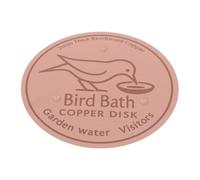 SOLUSTRE Copper Cleaning Disc for Birdbath and Trough, Hand Polished round Copper Purifier with Protective Oxidation Layer, 1mm Thick Safe for Wildlife, for Outdoor Garden Animal Ponds