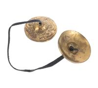 SOLUSTRE Copper Finger Cymbals for Belly Dancing Hand Percussion Instrument with Zills Ethnic Tibetan Ritual Bells for Musical Performance and Cultural Celebration