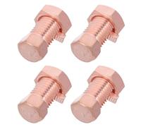 SOLUSTRE Copper Plated Brass Split Bolt Connectors M11x1.25 4pcs Tj-16 for Securely Bonding Copper Wires and Conductors with Vibration Resistance, for Grounding and Electrical Applications
