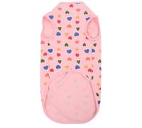 SOLUSTRE Cotton 2-3kg Cats Summer Pet Clothes Wear-resistant Adorable Heart Pattern Shirt Convenient to Put on Or Take off Sweet Design for Holiday and Everyday Wear