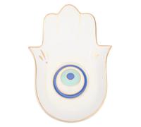 SOLUSTRE Creative and Tray Devil's Eye Design Jewelry White Ceramic Decorative Trinket Dish for Elegant Jewelry Holder Modern Style Delicate Appearance Home Decor