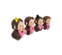 SOLUSTRE Creative Love Resin Monkey Desktop Ornament Cartoon Valentines Day Cake Toppers Unique Romantic Animal Figurines for Home Decoration and Desktop Display