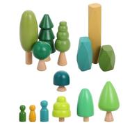 SOLUSTRE Creative Toddler Wooden Educational Toy with Wooden People Smooth Surface Wear-resistant Wood Small Tree Toy Set for Boys and Girls Daily Life and Birthday for Role Play