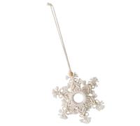 SOLUSTRE Creative White Frostflake Car Hanging Ornament Made of Lightweight Cotton Rope, Christmas Decoration Pendant for Bag Or Car Interior, Sturdy and Stylish Holiday Accessory