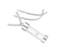 SOLUSTRE Creek Urn Necklace Memorial Keepsake Pendant Stainless Steel Glass Hourglass Urn Charm for Men Women 60cm Chain Accessory