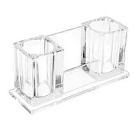 SOLUSTRE Crystal Acrylic Microphone Stand Base Desktop Mic Holder with Stable Balance and Shock Protection for Wireless Wired Microphones Compact Tabletop Support for Home Studio Stage and