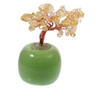SOLUSTRE Crystal Fortune Tree Decor with Yellow Citrine Crystals in Ceramic Pot Handmade Money Tree Ornament for Home Office Living and Bedroom Feng Shui Gift